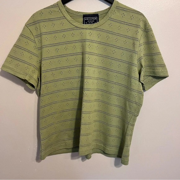 Green  Eyelet Tee - Picture 1 of 3